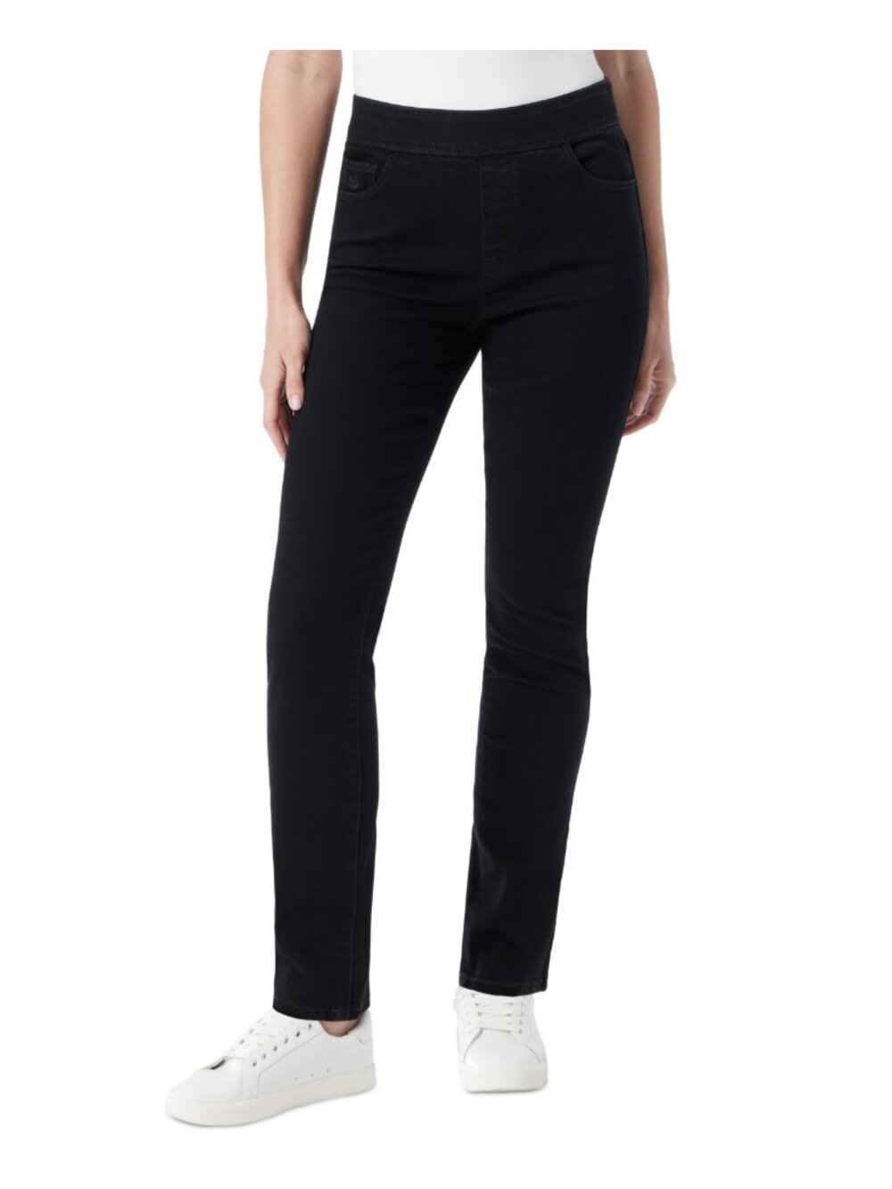 Gloria Vanderbilt Amanda High Rise Pull-On Slim Jeans Petite Size 4P Black